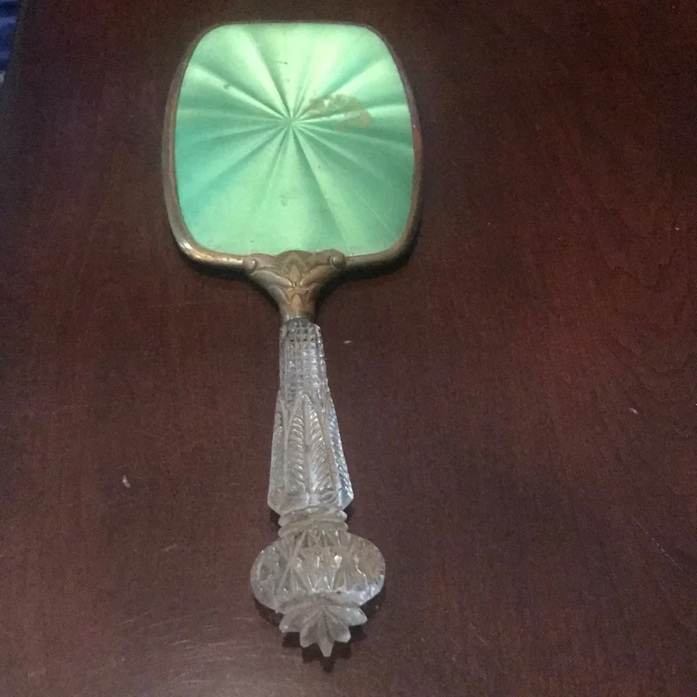 Vintage Art Deco hand held mirror